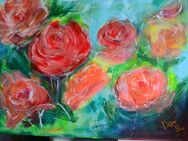 Abstrakte Roses,Acryl Leinwand , Deko - Celle