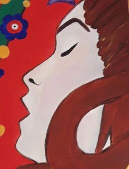 Acrylbild 30 x 40 cm "Wasserschlange rot" - Dresden