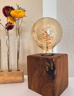 DIY Lampe Echtholz Eiche Leuchtemassiv Deko retro vintage - Münchenbernsdorf