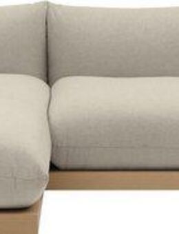 OTTO home Ecksofa Kalix, Polsterecke mit kräftigem Holz-Plateau, moderne Couch in L-Form, wahlweise Recamiere links o. rechts, Strukturstoff, hoher Sitzkomfort