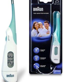 Braun Fieberthermometer Braun Digital-Thermometer, PRT 1000, zuverlässig und extrem schnell durch professionelle Genauigkeit