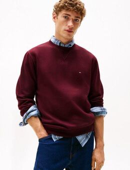 Tommy Hilfiger Sweatshirt ESS SEASONAL FLEECE CREWNECK mit Rundhals und Stickerei unifarben, casual, regular fit, Baumwollmix, Rundhals