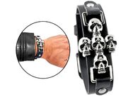 Armband 5 Totenkopf Motiv Herren Damen Modeschmuck Biker Motorrad Skelett Schwarz 10,90€* - Villingen-Schwenningen