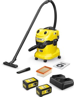 KÄRCHER Nass-Trocken-Sauger WD 4-18 Dual Battery Set V-20/22, 36-V-Motor, 20 l Kunststoffbehälter, inkl. Akku und Ladegerät