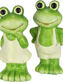 I.GE.A. Dekofigur Figur Frosch (2 St), Dekofigur Gartendeko Tierfigur Garten Deko Statue Gartenfigur