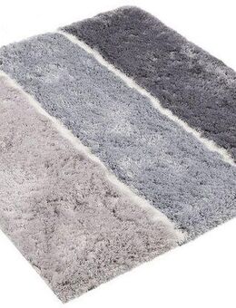 Homie Living Badematte Rio Marina, Höhe 30 mm, rutschhemmend beschichtet, fußbodenheizungsgeeignet, schnell trocknend, Polyester, rechteckig, flauschiger Badteppich, modern gestreift, waschbar, Badezimmerteppich