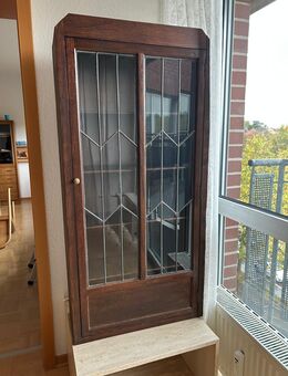 antike Glasvitrine mit Bleiverglasung - Essen