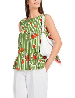 Marc Cain Shirttop "Summer Flash Strawberry" Premium Damenmode Baumwoll-Top mit Erdbeer-Print