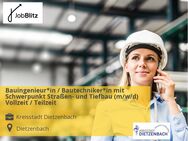 Bauingenieur*in / Bautechniker*in mit Schwerpunkt Straßen- und Tiefbau (m/w/d) Vollzeit / Teilzeit - Dietzenbach