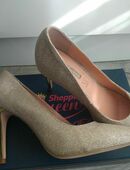 Buffalo Pumps Glitte, Absatz 10 cm, Gold, goldfarben (UVP 79,90 Euro) in 12207