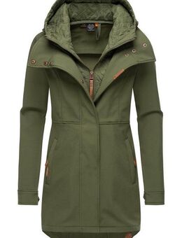 Ragwear Softshellmantel Ybela sportliche, gefütterte Outdoorjacke mit Kapuze