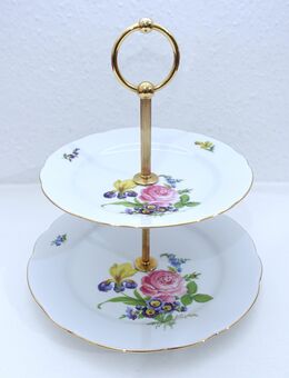Triptis Etagere, Porzellan, Goldrand, retro - Dresden