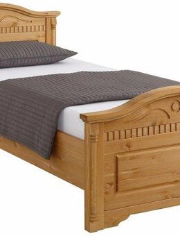 Home affaire Massivholzbett Graz, hohe Belastbarkeit, klassischer Landhausstil, FSC® zertifiziert (Breite/Belastbarkeit 180cm/220 KG, 90cm/=120KG), mit dekorativen Fräsungen, inklusive Lattenrost