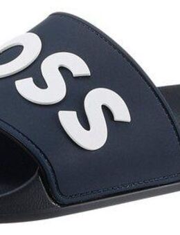 BOSS Kirk Slide Badepantolette, Sommerschuh, Poolslides, Schlappen, mit BOSS-Logoschriftzug