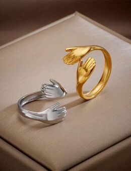 ☝️☝️☝️ Hug Umarmungsring, ❤️‍❤️‍ Edelstahl Silber oder Edelstahl Gold, NEU ⭐⭐⭐⭐⭐ - Gersthofen