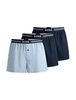 BOSS Boxershorts 3P Woven Boxer (Packung, 3-St., 3er Pack) mit Eingriff mit Knopf