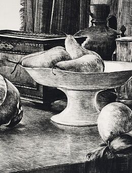 Original Kohle(?)zeichnung mit Signatur - Stillleben von 1956 - München