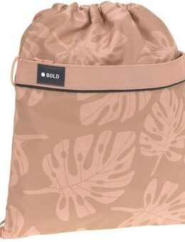 LÄSSIG Turnbeutel Bold, leaves caramel, aus recyceltem Material