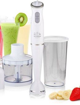 Hyundai Stabmixer HB983, 380 W, 3in1 (Hacken, Schlagen, Mixen), DC Motor, 600 ml, 2 Geschwindigkeiten