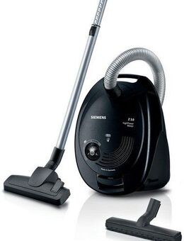 SIEMENS Bodenstaubsauger Z 3.0 VSZ3B212, Made in Germany, Hygiene-Filter, kompakt, 700 W, mit Beutel, hohe Saugkraft, spezielle Hartbodendüse, integriertes Zubehör, schwarz