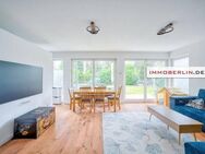 IMMOBERLIN.DE - Exzellente Wohnung mit Südwestterrasse, 150 m2 Garten & Pkw-Stellplatz in familienfreundlicher Lage - Berlin