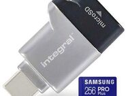 OTG Speicherkartenleser MicroSD Laufwerk integral, USB 3.0 Typ C, Samsung PROPlus MicroSDXC 256GB mit einer Datenübertragung von bis zu 160MB/s, inklusive SD-Adapter - Fürth