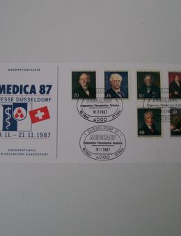 Medizin, Briefmarken MEDICA 87 + Kongress Thoraxorgan, MiNr 155 - Erftstadt