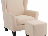 Home affaire Ohrensessel Chilly, Sessel mit Hocker und Federkern-Polsterung, (Set, 2-St., bestehend aus Sessel und Hocker), in Cord und Microfaser-Bezug, Unser Dauertiefpreis