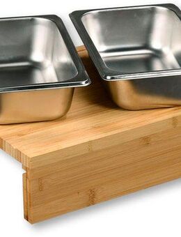 KESPER® Schneidebrett mit 2 herausziehbaren Auffangschalen, Bambus, Edelstahl, (Set, 3-St., 1 Brett + 2 Schalen), Gastro-Norm 1/2 - Maße 32,5 x 26,5 cm