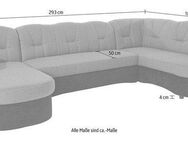 DOMO collection Wohnlandschaft Flores auch in Leder-Bezug, B/T/H: 293/180/86 cm, U-Form, 3 Teile, wahlweise mit Bettfunktion, wahlweise mit Federkern