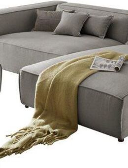 LeGer Home by Lena Gercke Ecksofa PIARA XXL, L-Form, Schlaffunktion, Cord, Leinenoptik o. Strukturstoff, Hocker stellbar zum Schlafsofa (Krokodilverbinder), tiefe Sitzfläche