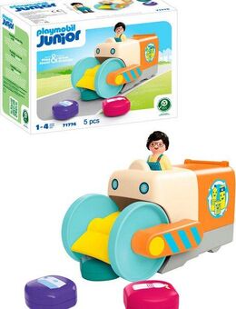 Playmobil® Spaßiges Müllsammelfahrzeug (71774), Junior Konstruktions-Spielset, (5 St), Made in Europe