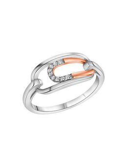 Vivance Fingerring 925-Sterling Silber rhodiniert teilweise rose vergoldet Zirkonia