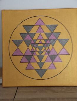 Leinwandbild 15/ Sri Yantra . Acrylbild. Lilaviolett. - Unna