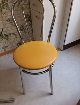 Küchenstühle 3 Stück, Metall mit gelben Sitzpolster - München Schwabing-Freimann