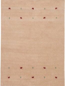 carpetfine Wollteppich Gabbeh Uni, auch als Läufer und Rund erhältlich, rechteckig, Höhe: 15 mm, reine Wolle, handgewebt, Gabbeh Loom Tiermotiv, große Farbauswahl