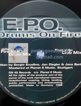 E.P.O. – Drums On Fire 1999 12" Vinyl Trance - München Bogenhausen