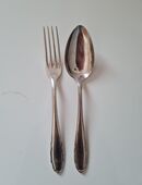 Gabel und Löffel von Auerhahn 90er Silberauflage in 63584