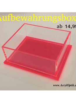 Schreibtisch Organizer Aufbewahrungsbox. Farbe: rot/transparent. - Delmenhorst