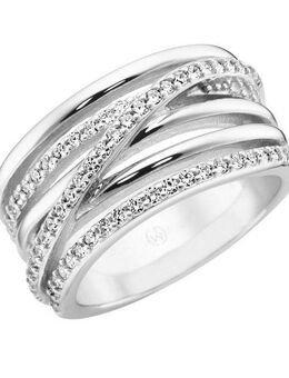 GIORGIO MARTELLO MILANO Silberring 6-reihig mit Zirkonia, Silber 925