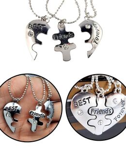 3 Freunde Best Friends Forever Anhänger mit Halskette Geschenkidee Modeschmuck 14,90 €* - Villingen-Schwenningen