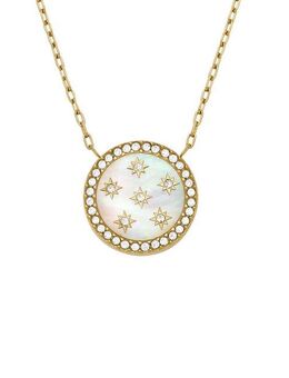 Fossil Kette mit Anhänger Schmuck Geschenk Edelstahl JEWELRY, mit Glasstein - mit Perlmutt