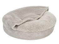 Hundebett Flocke - Ersatzbezug Ø 65 cm, hellgrau (mit Kuscheldecke)