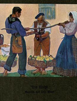 Kunstdruck : Die Wage , Gemälde von Otto Boyer 1874 - 1912 , Blatt auf Unterlage montiert , Unterlage 25cm x 16cm , M400 - Görlitz