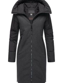 Ragwear Wintermantel Jumana Damen Mantel aus modernem Materialmix mit Kapuze