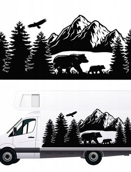 Produktbeschreibung: Aufkleber für Wohnmobil, Wohnwagen, Auto - Berge (170x70 cm) Design 6 Set 2 - Ingolstadt