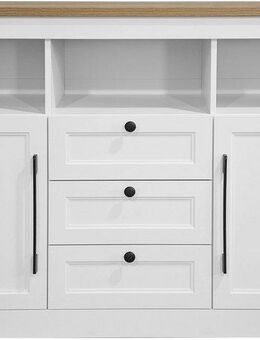 OTTO home Sideboard Ismund, aus MDF, mit Holz-Zierleiste, schwarzen Metallgriffen, Höhe 95 cm