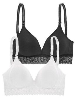petite fleur Still-BH (Packung, 2 Stück) mit weicher Baumwolle ohne Bügel, Basic Dessous