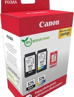 Canon PG-575/CL-576 Photo Value Pack Tintenpatrone (Packung, 2-tlg)