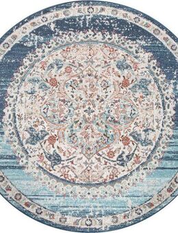 Paco Home Teppich Torres 271, rund, Höhe: 8 mm, Kurzflor, Orient-Optik, Vintage Design, In- und Outdoor geeignet